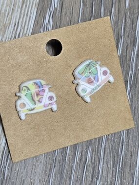 VW Hippy Car Stud Earrings